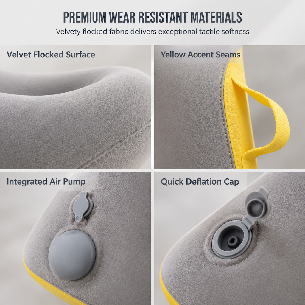📢📢40% OFF !! ⏰Portable Inflatable Travel Pillow Foldable Upright Face Down Sleeping Pillow for Airplane Car Camping and Office Naps