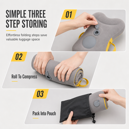 📢📢40% OFF !! ⏰Portable Inflatable Travel Pillow Foldable Upright Face Down Sleeping Pillow for Airplane Car Camping and Office Naps