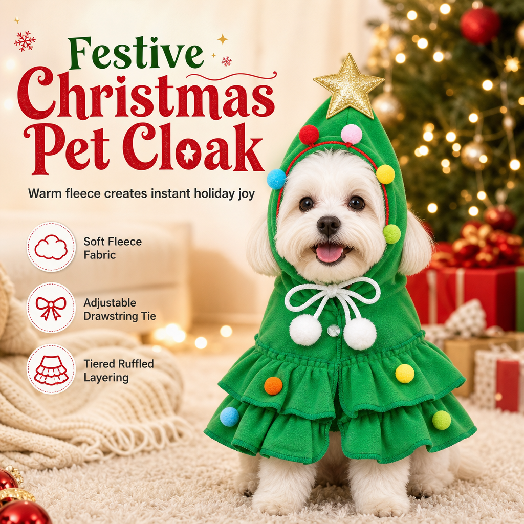 ☃️Christmas Tree Pet Cape Cloak for Cats & Dogs