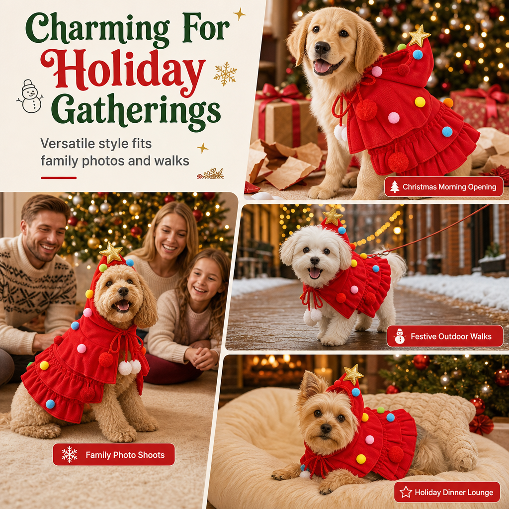 ☃️Christmas Tree Pet Cape Cloak for Cats & Dogs