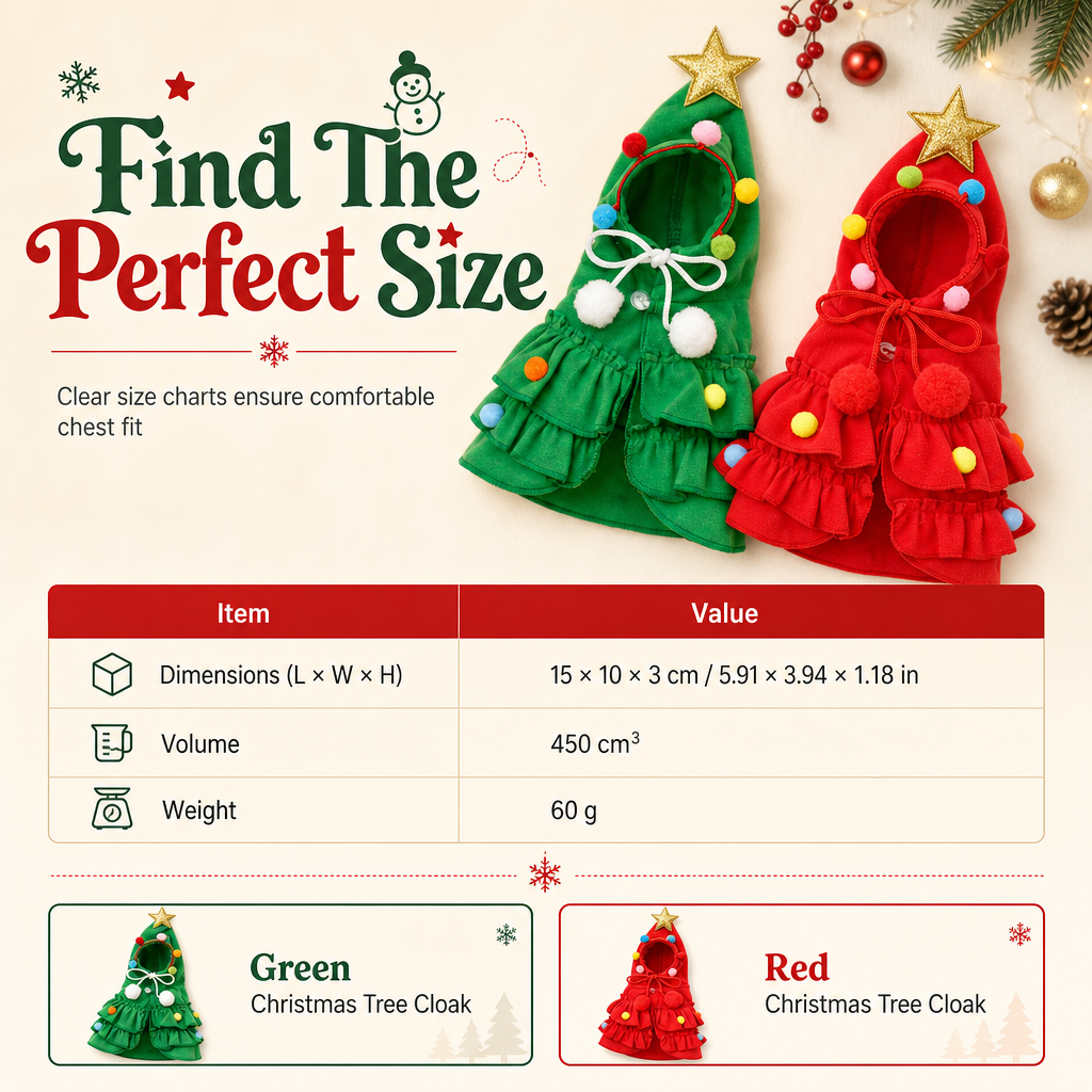 ☃️Christmas Tree Pet Cape Cloak for Cats & Dogs