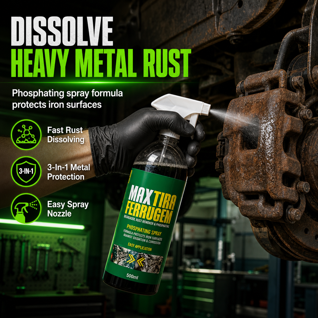 🔥 50% OFF 🔧 3-in-1 Rust Remover & Phosphating Agent – 500ml Spray for Metal Parts, Removes Grease & Rust, Forms Rustproof Protective Film ✨