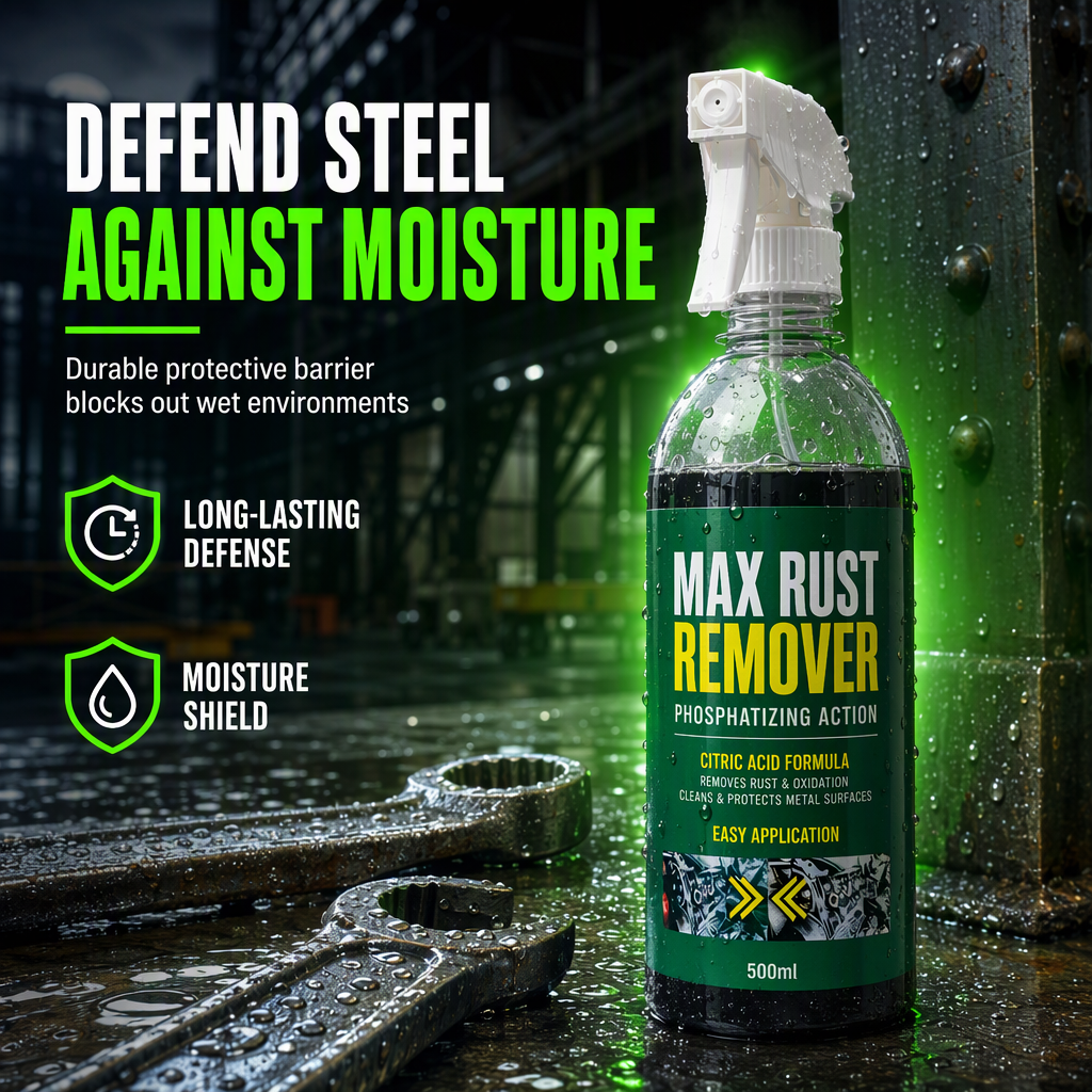 🔥 50% OFF 🔧 3-in-1 Rust Remover & Phosphating Agent – 500ml Spray for Metal Parts, Removes Grease & Rust, Forms Rustproof Protective Film ✨