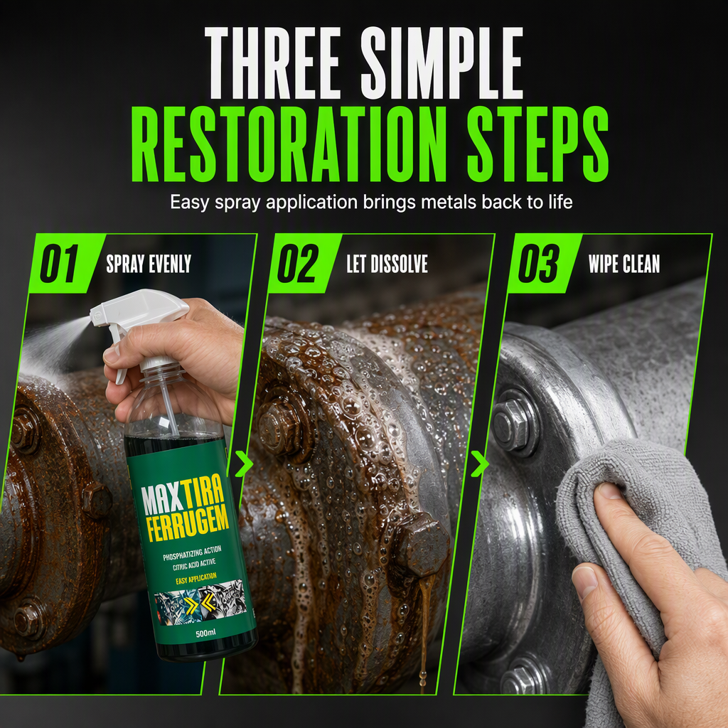 🔥 50% OFF 🔧 3-in-1 Rust Remover & Phosphating Agent – 500ml Spray for Metal Parts, Removes Grease & Rust, Forms Rustproof Protective Film ✨