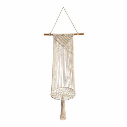 🐱50% OFF NOW! Handwoven Bohemian Hanging Cat Hammock – Macrame Cotton Rope Cat Swing Bed with Tassels, Elevated Indoor Cat Perch for Kittens & Cats