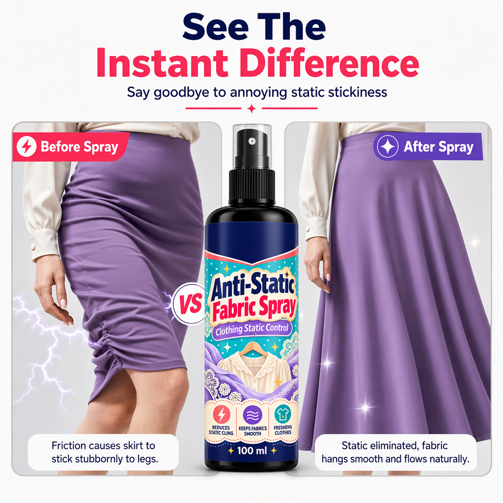 Anti Static Spray for Clothes to Reduce Static Cling on Clothing Hats and Pants
