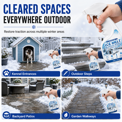 ❄️🐾 50% OFF! Outdoor De-Icing & Snow Melting Spray – pet-safe, dissolves frost on contact. Clear steps, walkways & patios fast! 🛡️✅