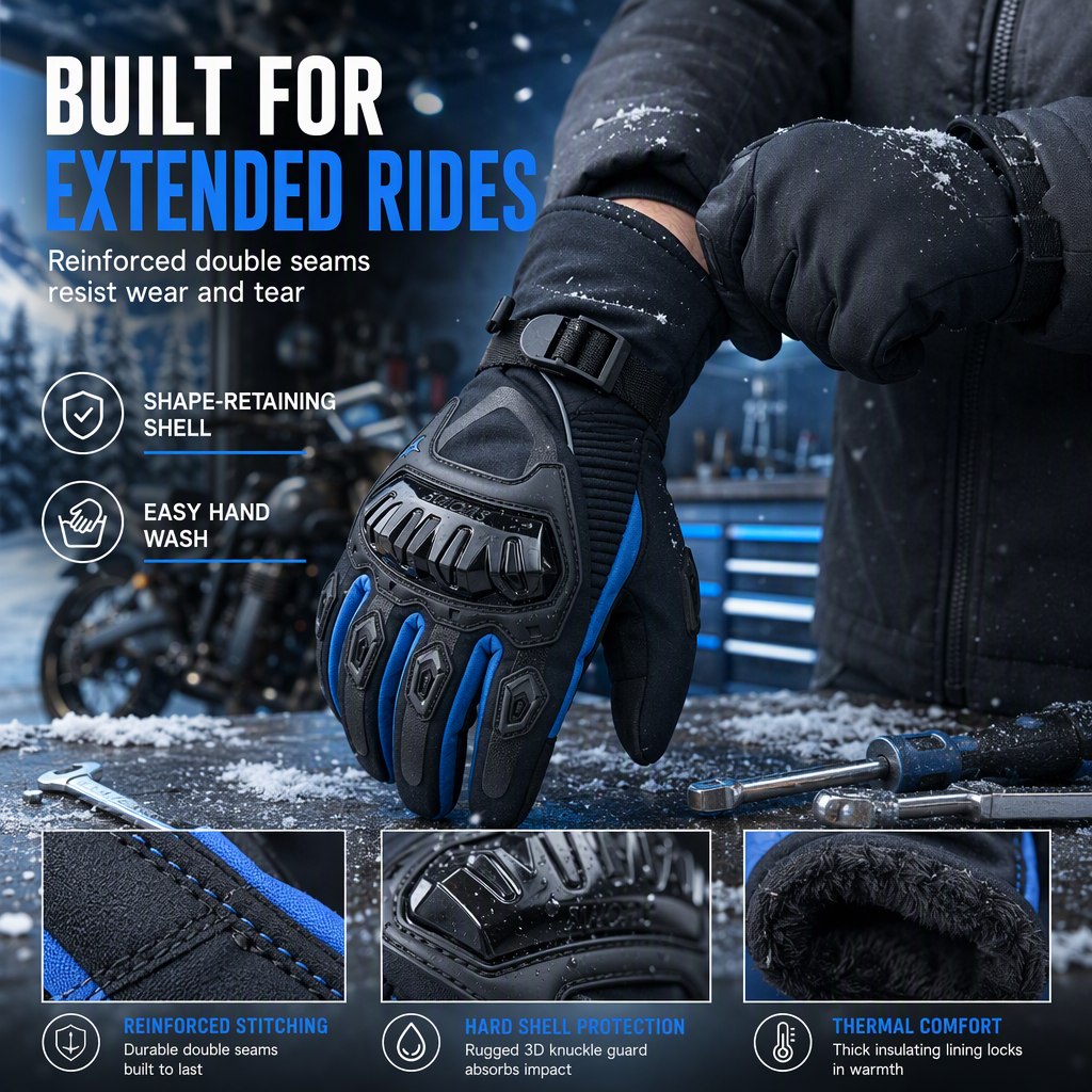 Thickened Warm Waterproof Motorcycle Gloves