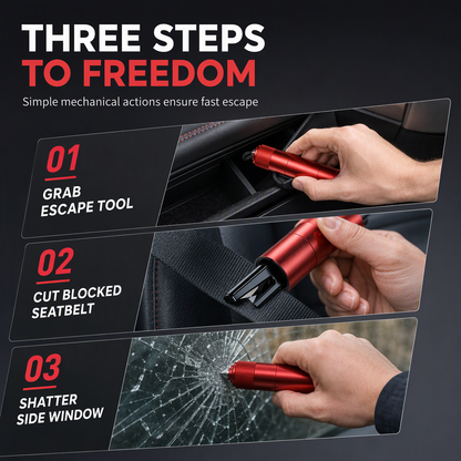 Compact Car Window Breaker and Seatbelt Cutter – product image