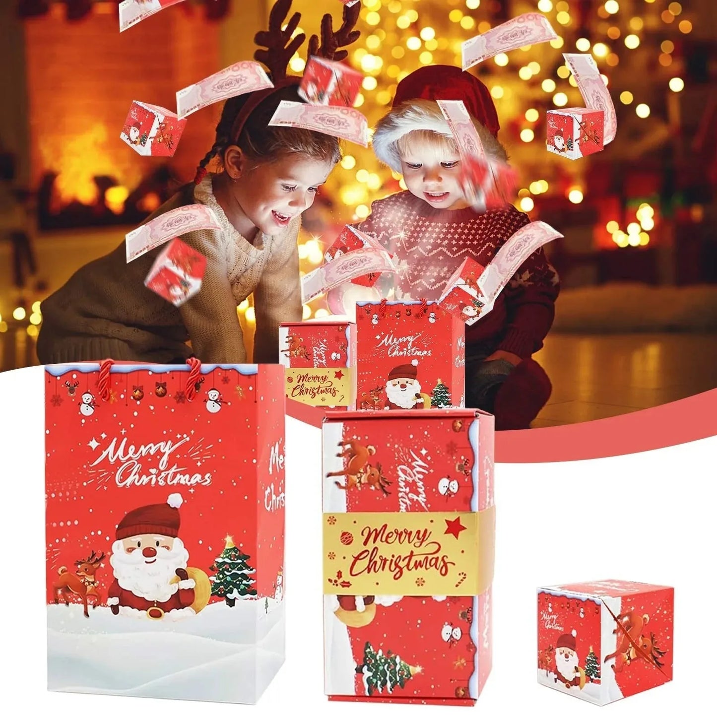 🎁Christmas Pop-up Surprise Gift Box - Unique Folding Bouncing Red Envelope Gift Box🎁