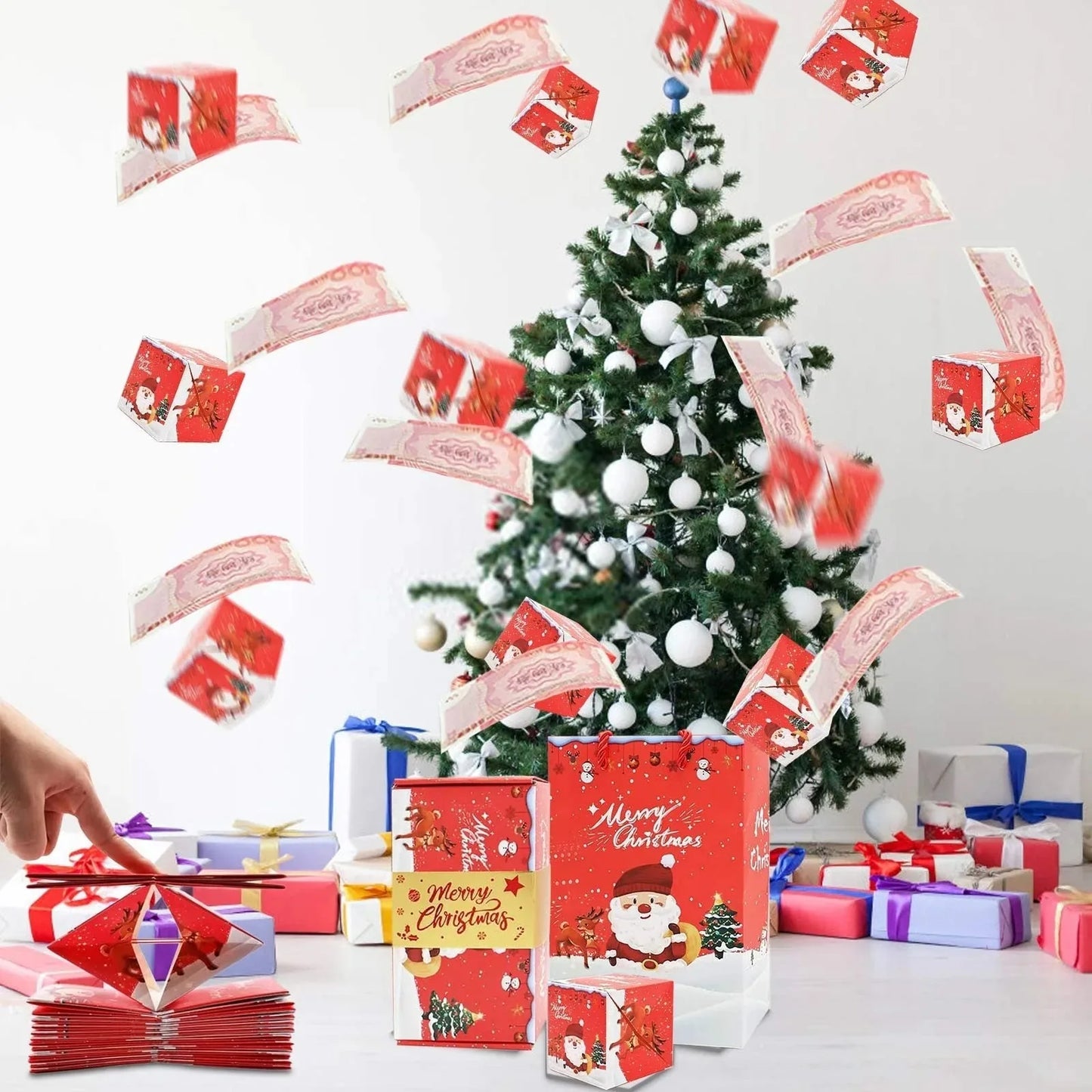 🎁Christmas Pop-up Surprise Gift Box - Unique Folding Bouncing Red Envelope Gift Box🎁