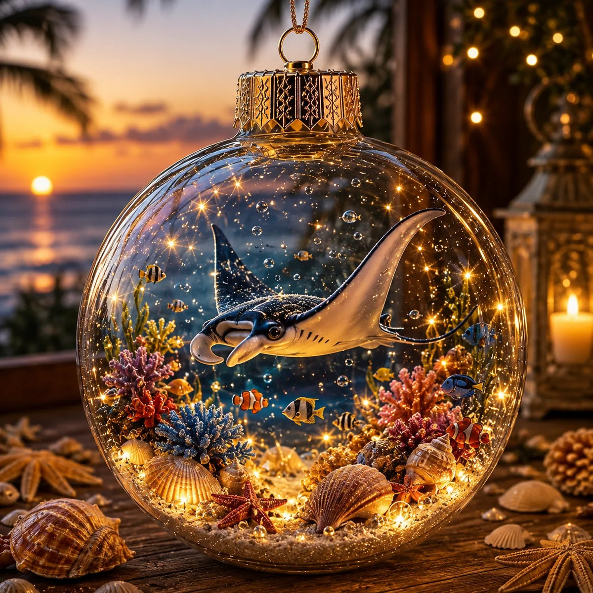 Lighted Ocean Animal Diorama Ornament – image 7