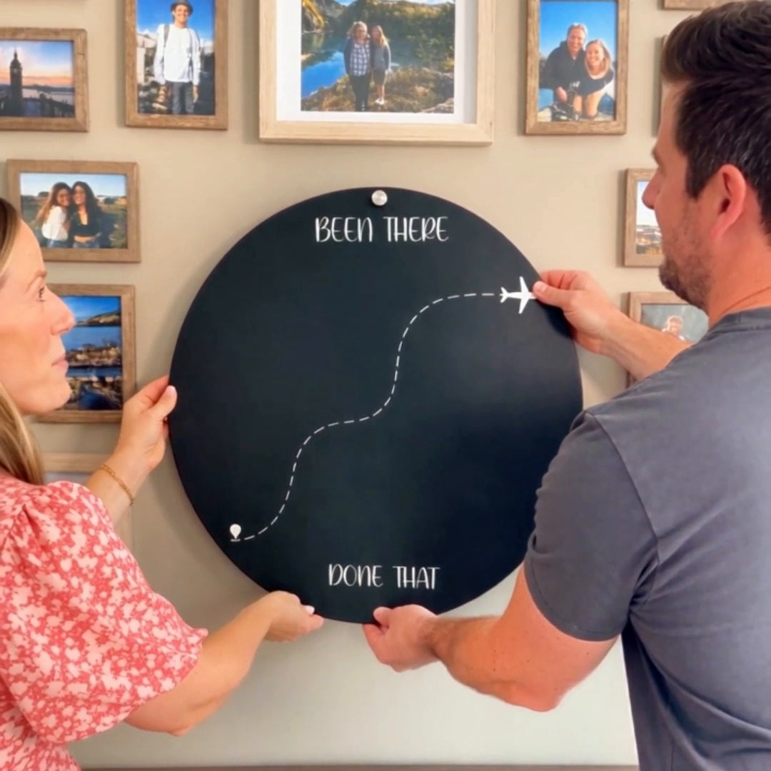 🌍✈️ Been There, Done That Travel Magnet Display Board – Round Souvenir Magnet Wall Organizer, Personalized Travel Memory Decor & Unique Gifts for Travelers 🎁
