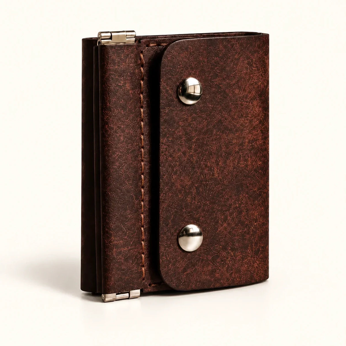 Vintage Compact Trifold Wallet with Quick-Access Coin Pocket