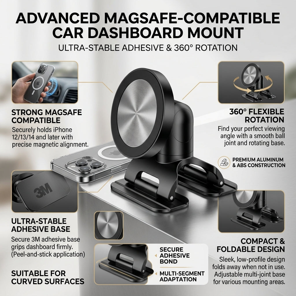 Ultimate Hands-Free Driving: Ultra-Stable MagSafe Car Phone Mount
